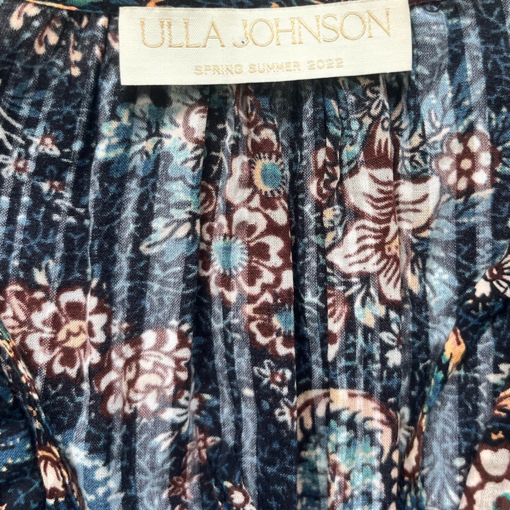 Ulla Johnson Navy Floral Ruffle Maxi Dress - Picture 3 of 6